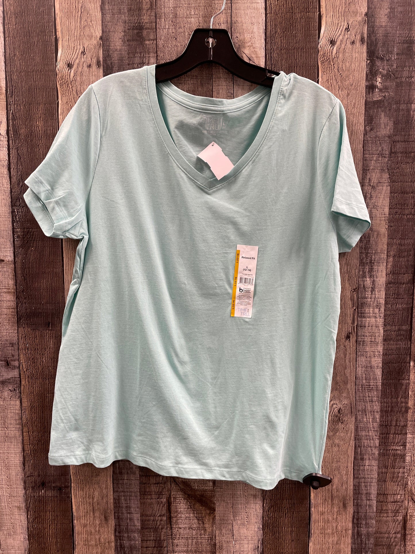 Top Short Sleeve By Time And Tru In Green, Size: L