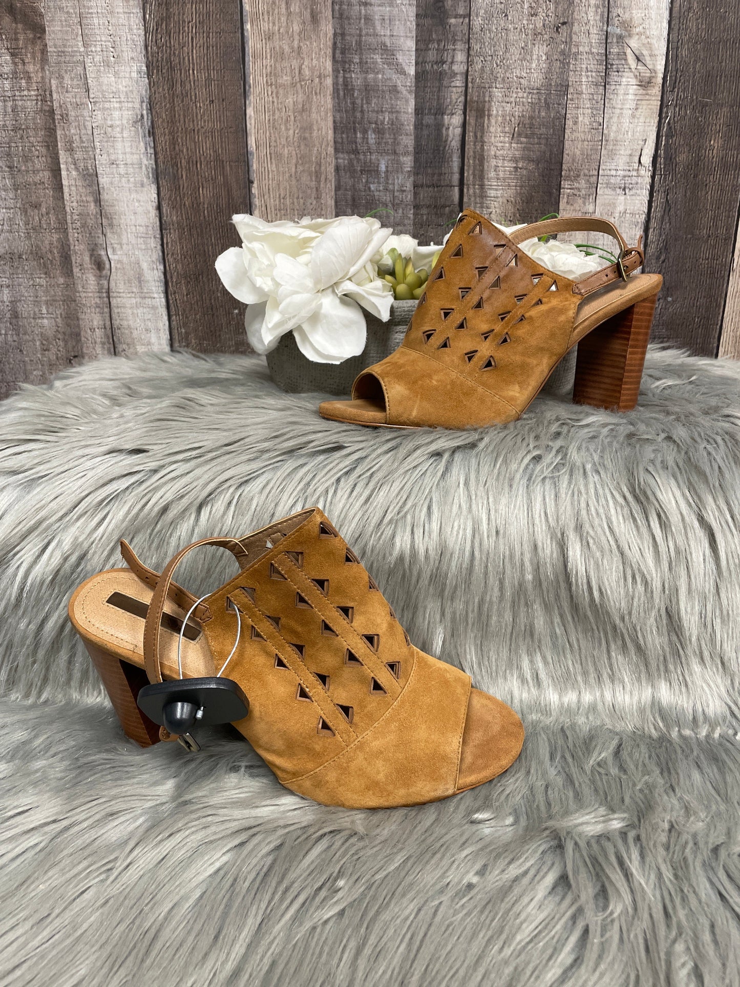 Sandals Heels Block By T Tahari In Brown, Size: 9