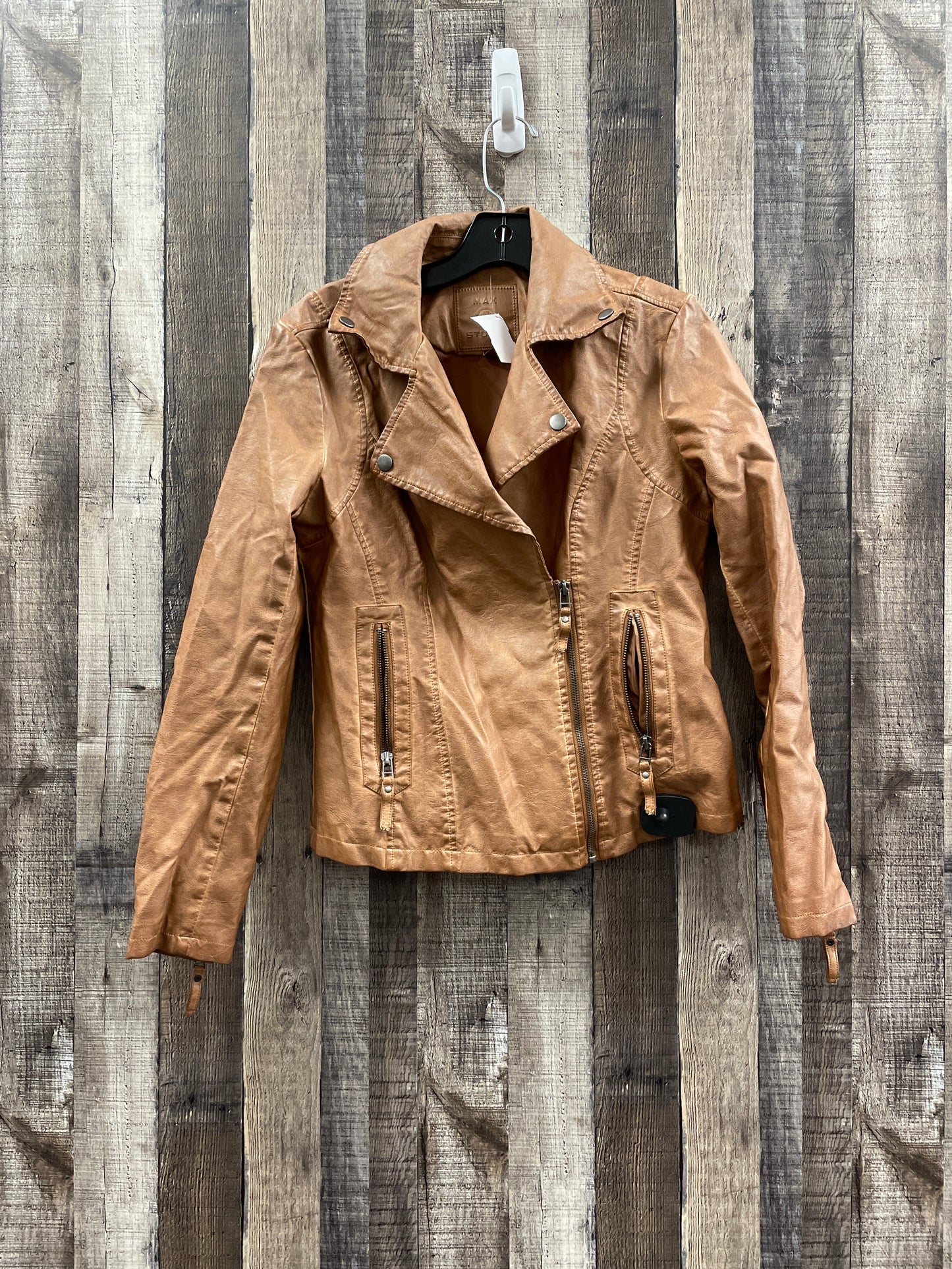 Jacket Moto By Max Studio In Brown, Size: S