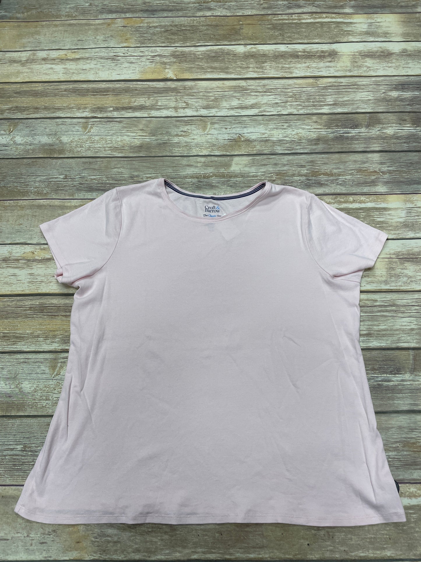 Top Short Sleeve By Croft And Barrow In Pink, Size: Xxl