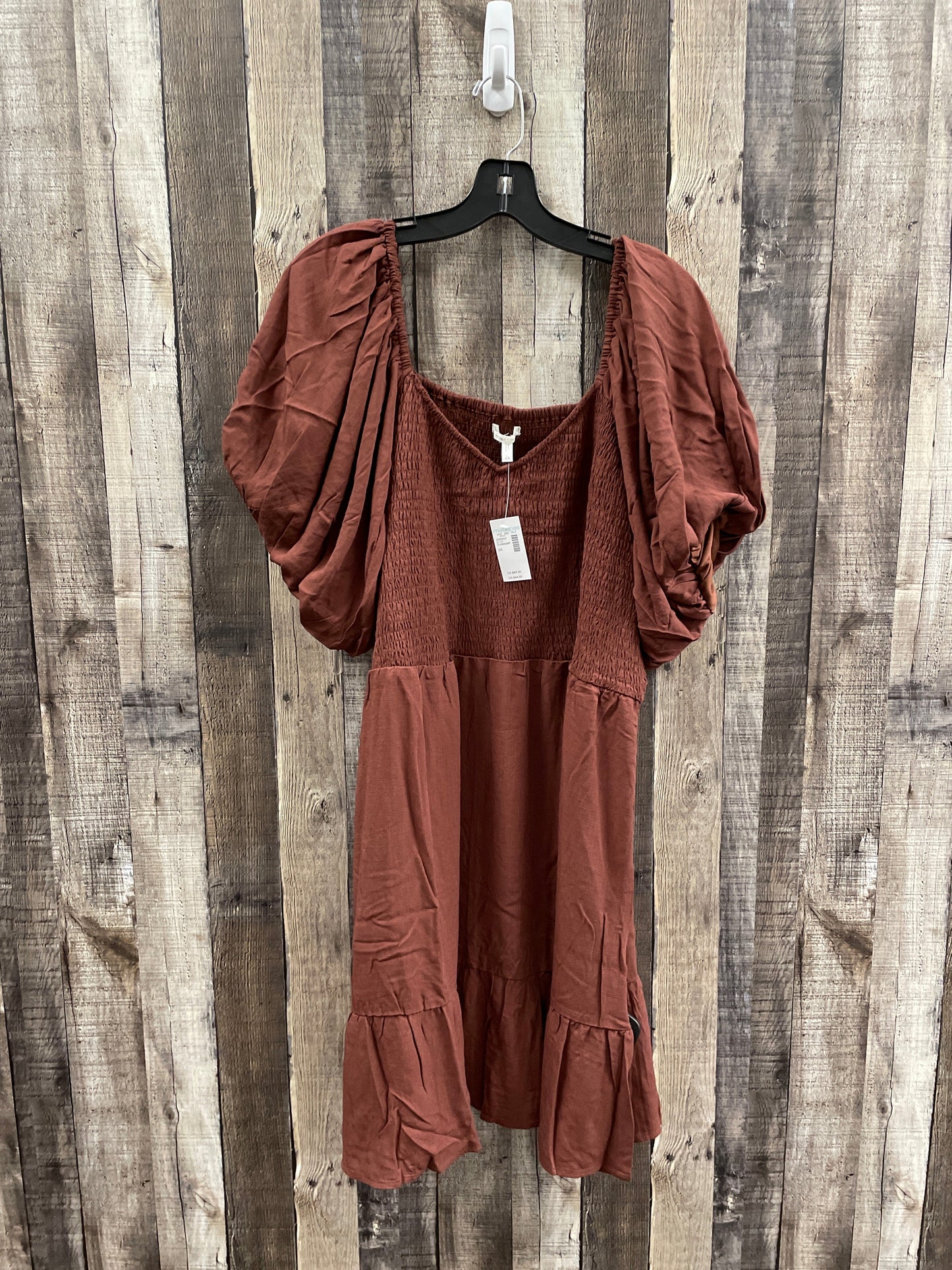 Dress Casual Midi By Maurices In Brown, Size: 2x