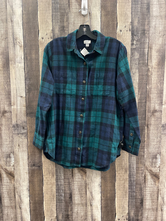 Top Long Sleeve By J. Crew In Blue & Green, Size: Xxs