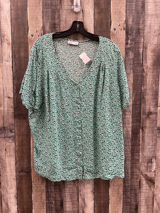 Top Short Sleeve By Croft And Barrow In Green, Size: 2x