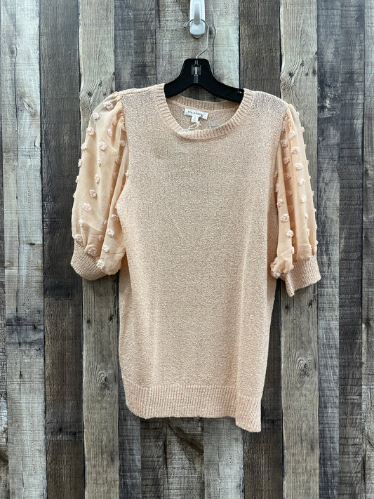 Top Short Sleeve By Blu Pepper In Peach, Size: S