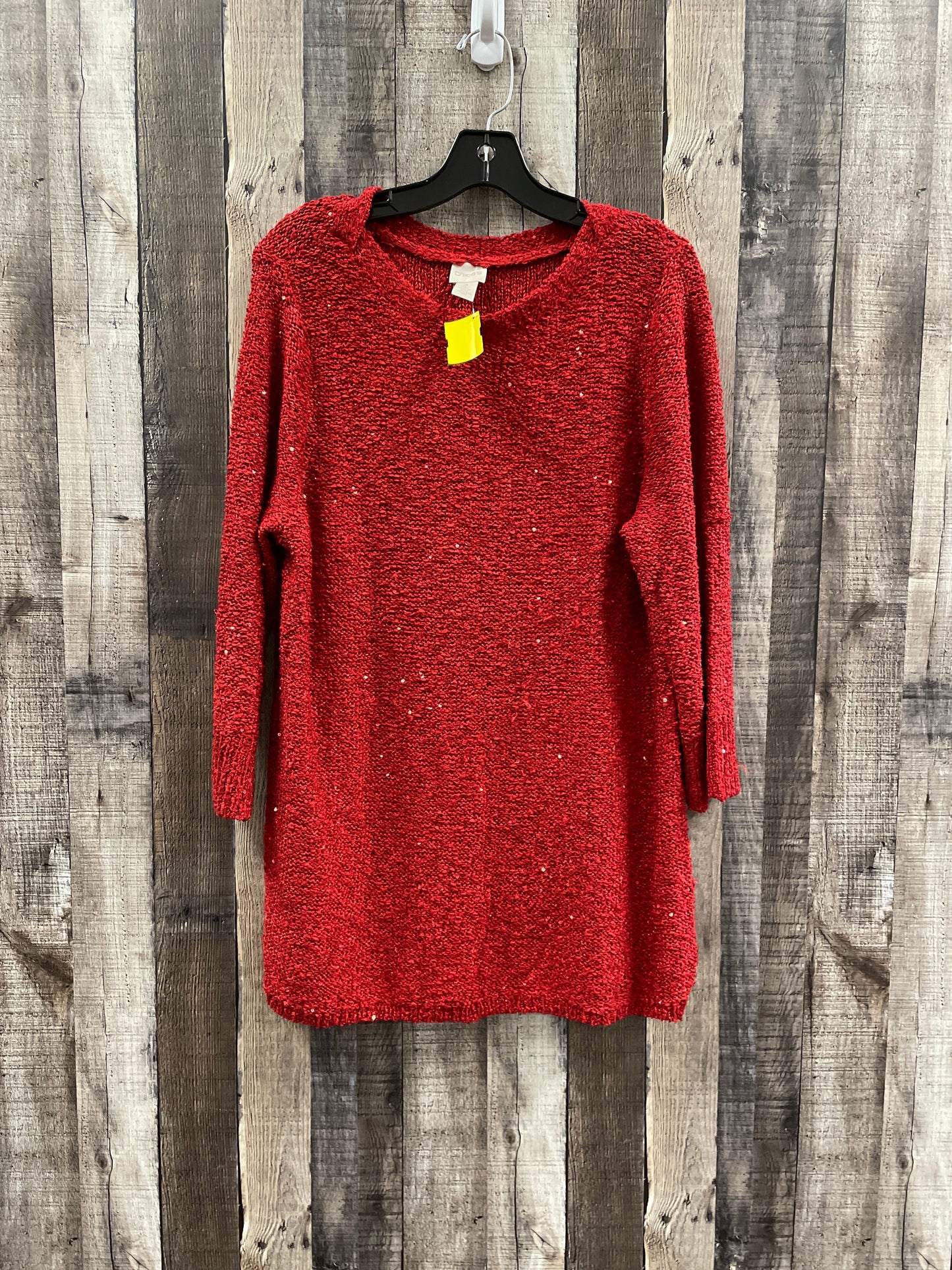 Sweater By Chicos In Red, Size: Xl