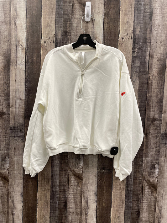 Athletic Top Long Sleeve Collar By Fabletics In Ivory, Size: M