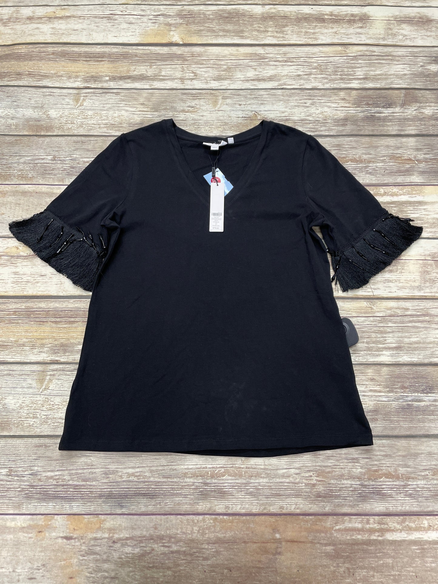 Top Short Sleeve By Chicos In Black, Size: S