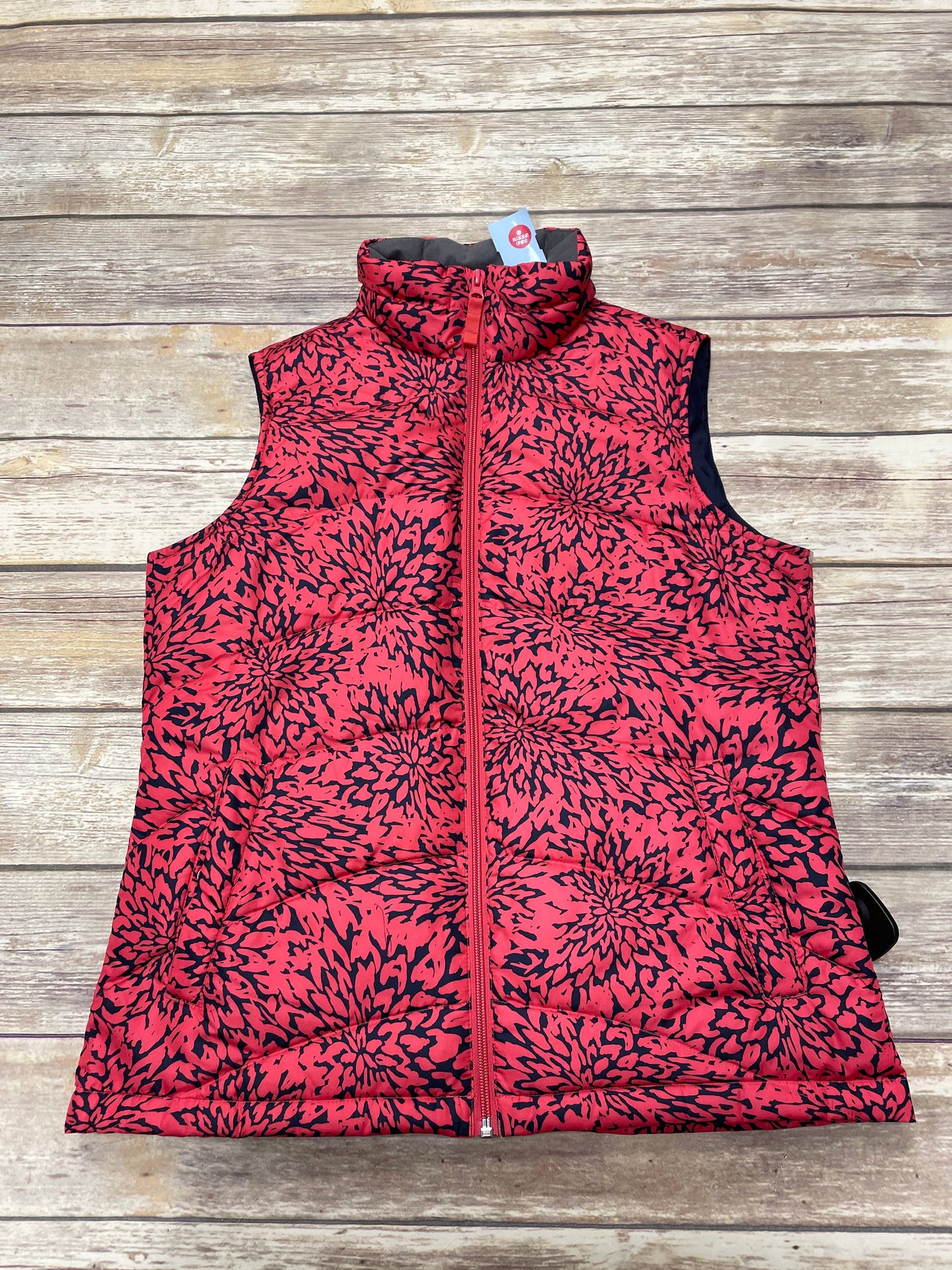 Vest Puffer & Quilted By Lands End In Blue & Red, Size: S