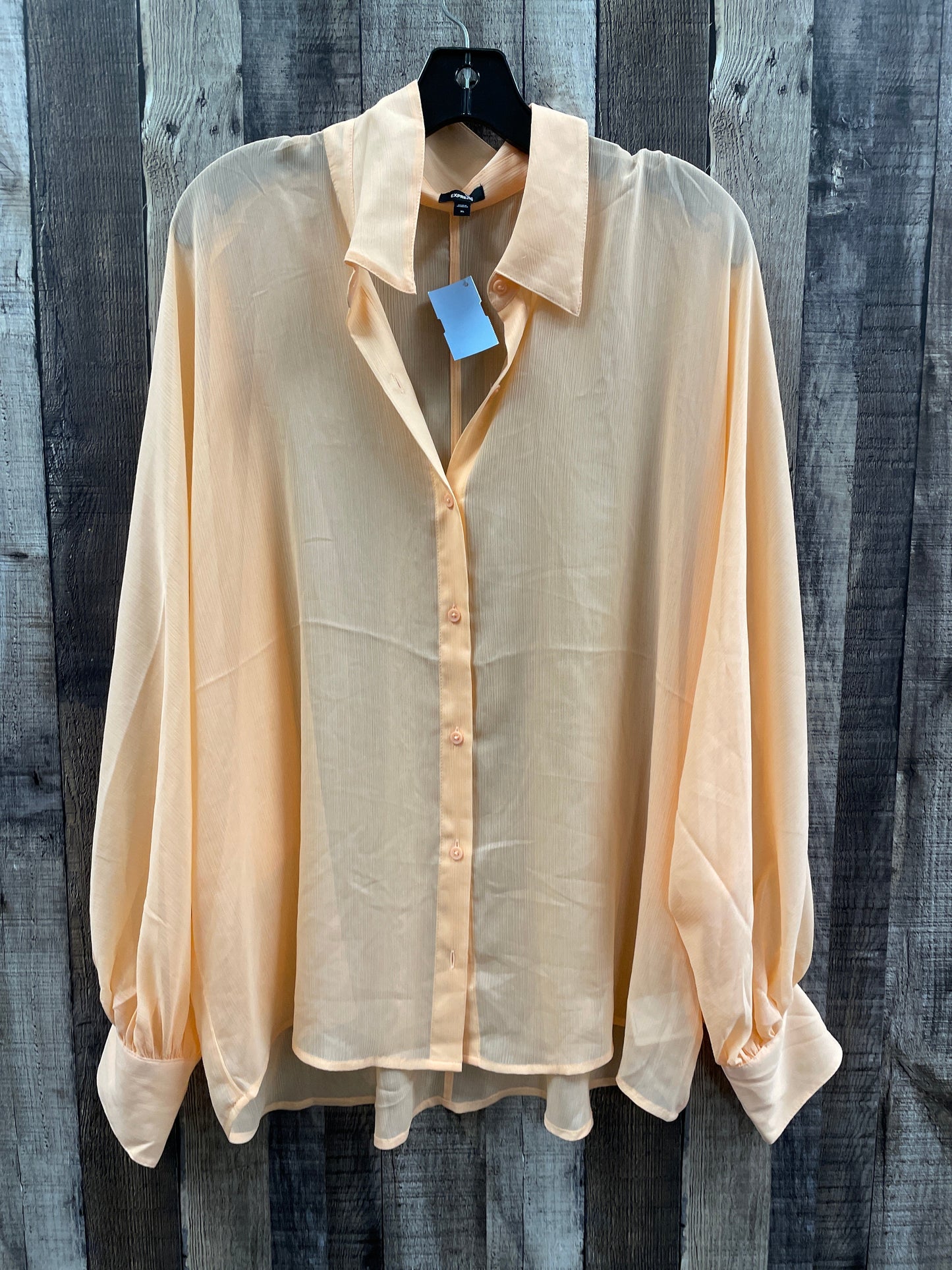 Top Long Sleeve By Express In Peach, Size: Xl