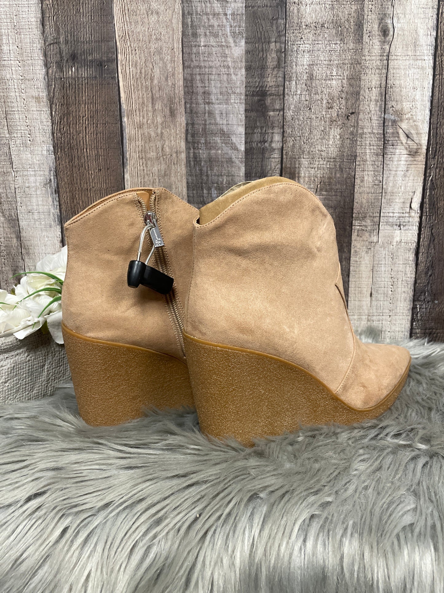 Boots Ankle Heels By Jessica Simpson In Tan, Size: 10