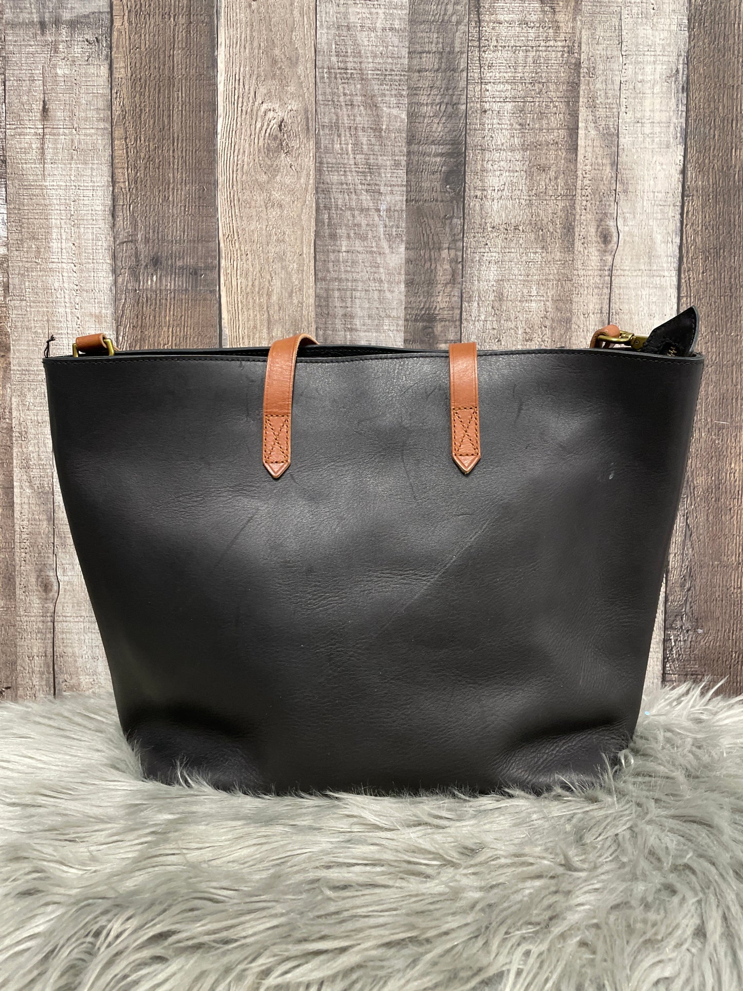 Handbag Leather By Madewell, Size: Large