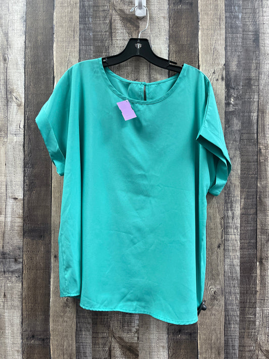 Green Blouse Short Sleeve Shein, Size 2x