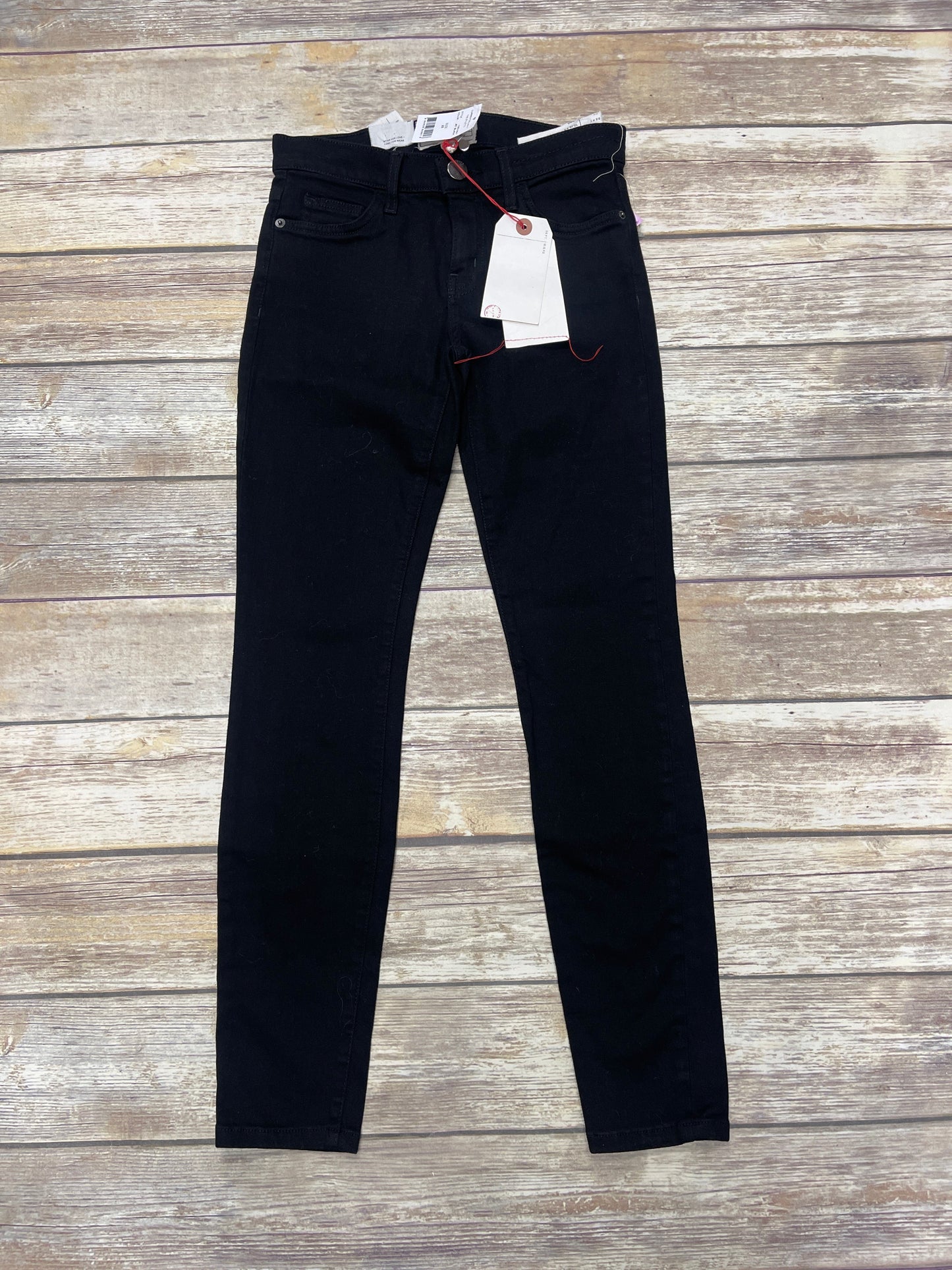 Jeans Skinny By Current/elliott In Black Denim, Size: 0