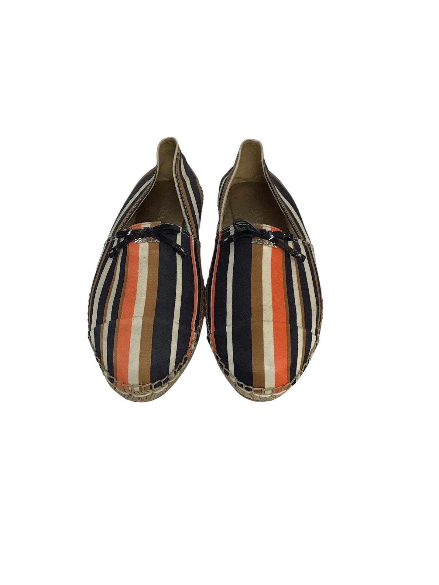 Shoes Designer By Prada In Striped Pattern, Size: 8