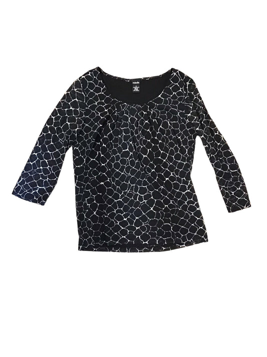 Black & White Top Long Sleeve Rafaella, Size M