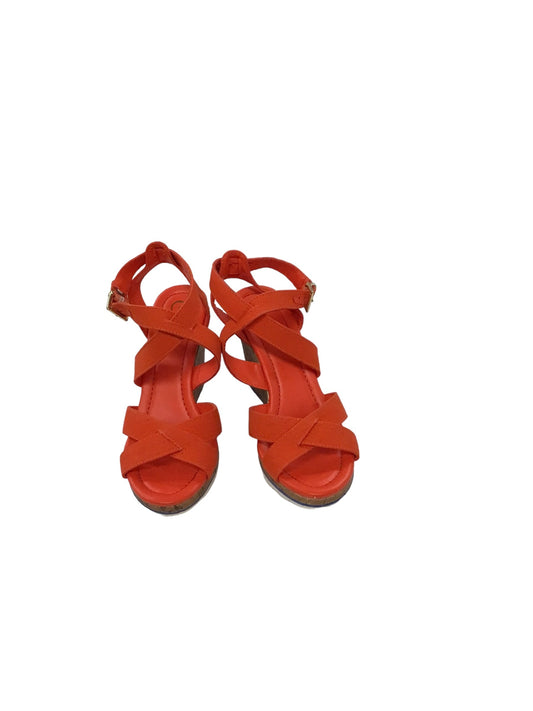 Sandals Heels Wedge By Candies In Red, Size: 6