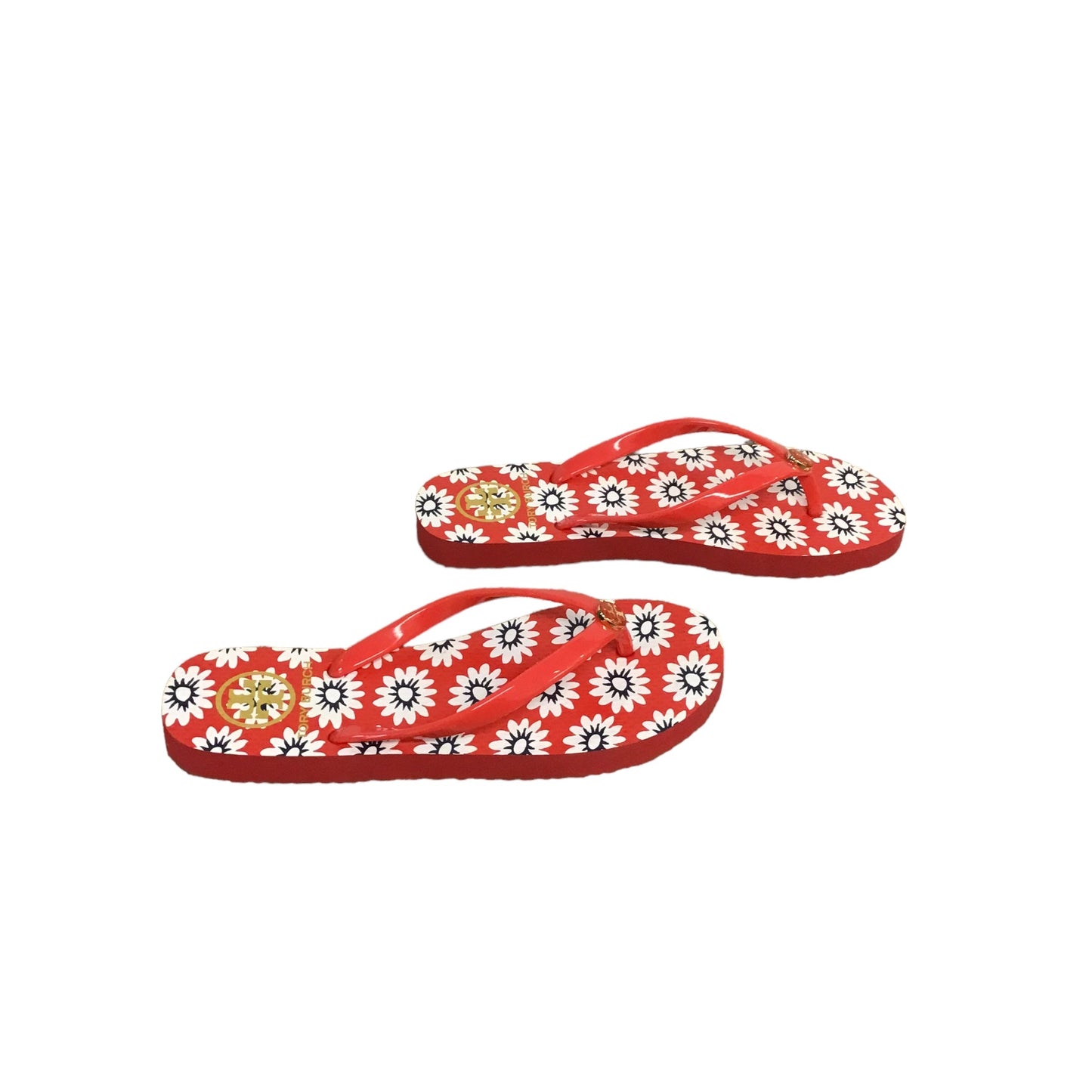 Sandals Flip Flops By Tory Burch In Red & White, Size: 6