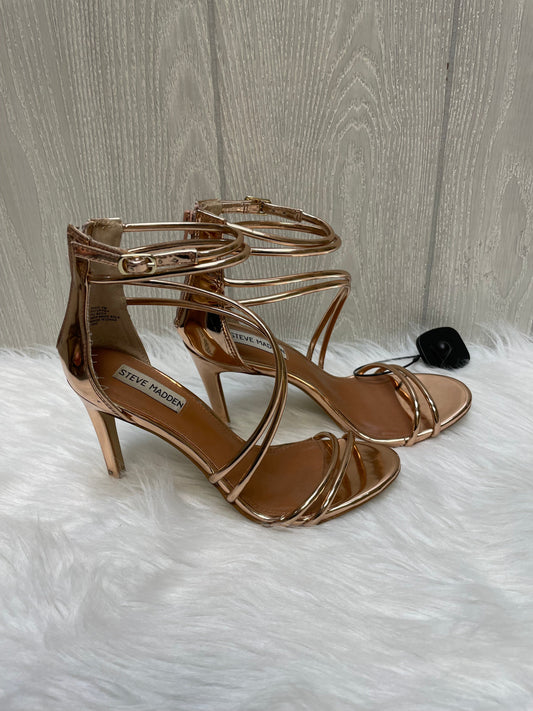 Copper Sandals Heels Stiletto Steve Madden, Size 7