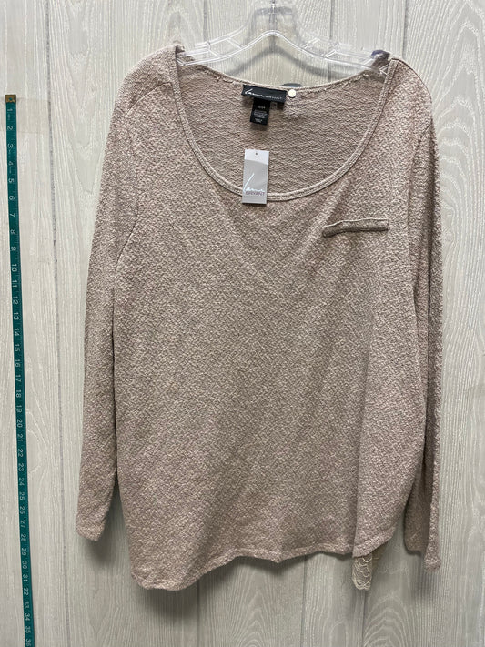 Top Long Sleeve By Lane Bryant In Tan, Size: 2x