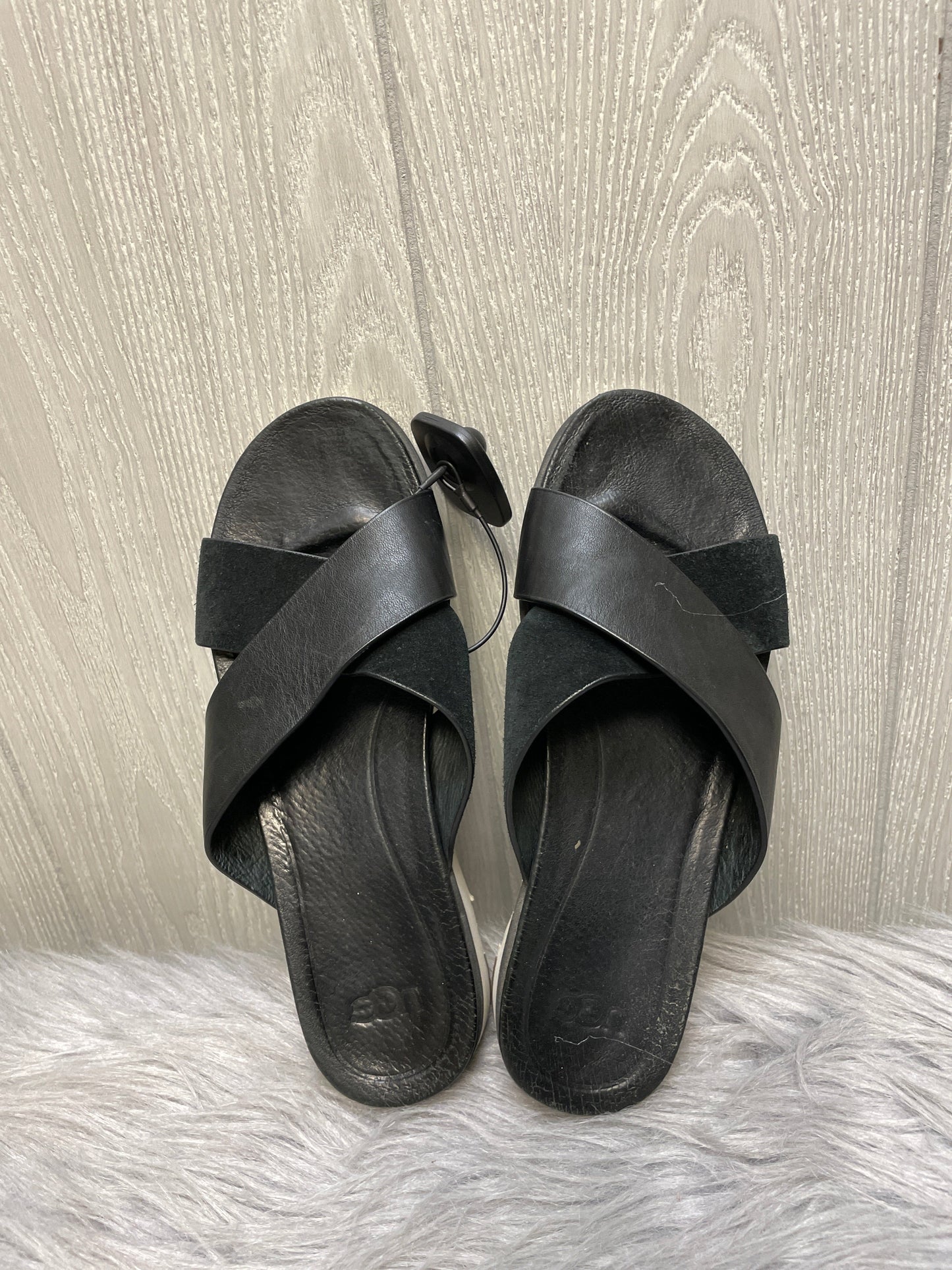 Sandals Flats By Ugg In Black, Size: 7.5