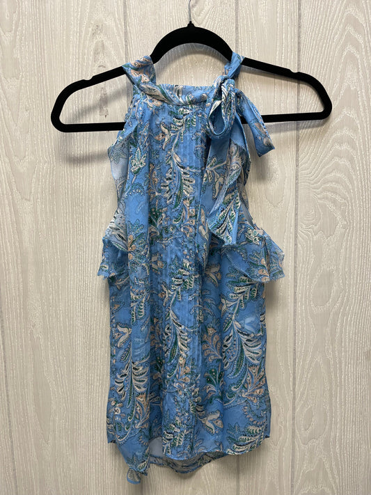 Blouse Sleeveless By Veronica Beard In Blue & Green, Size: Xs