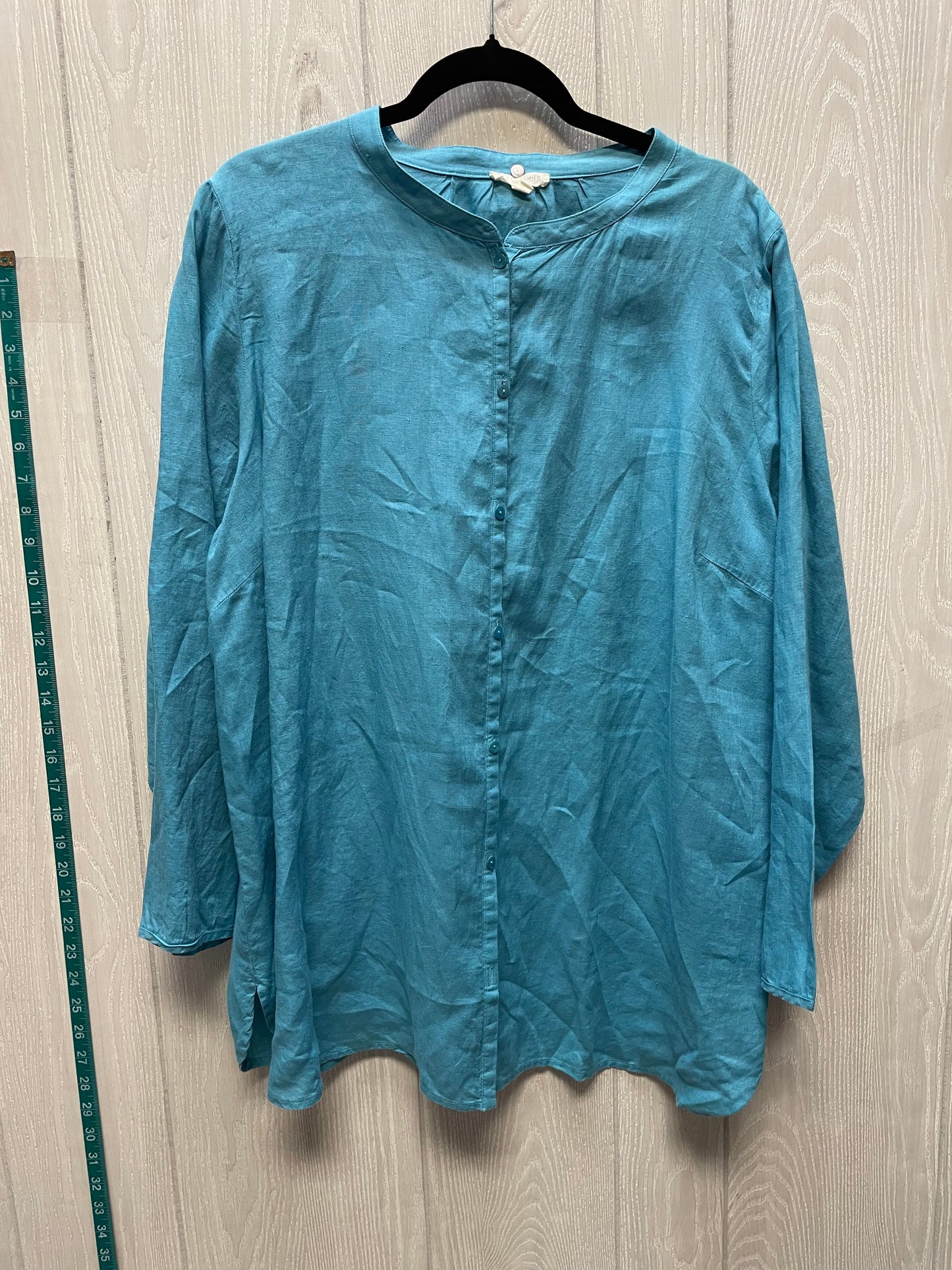 Tunic Long Sleeve By Eileen Fisher In Aqua, Size: 1x