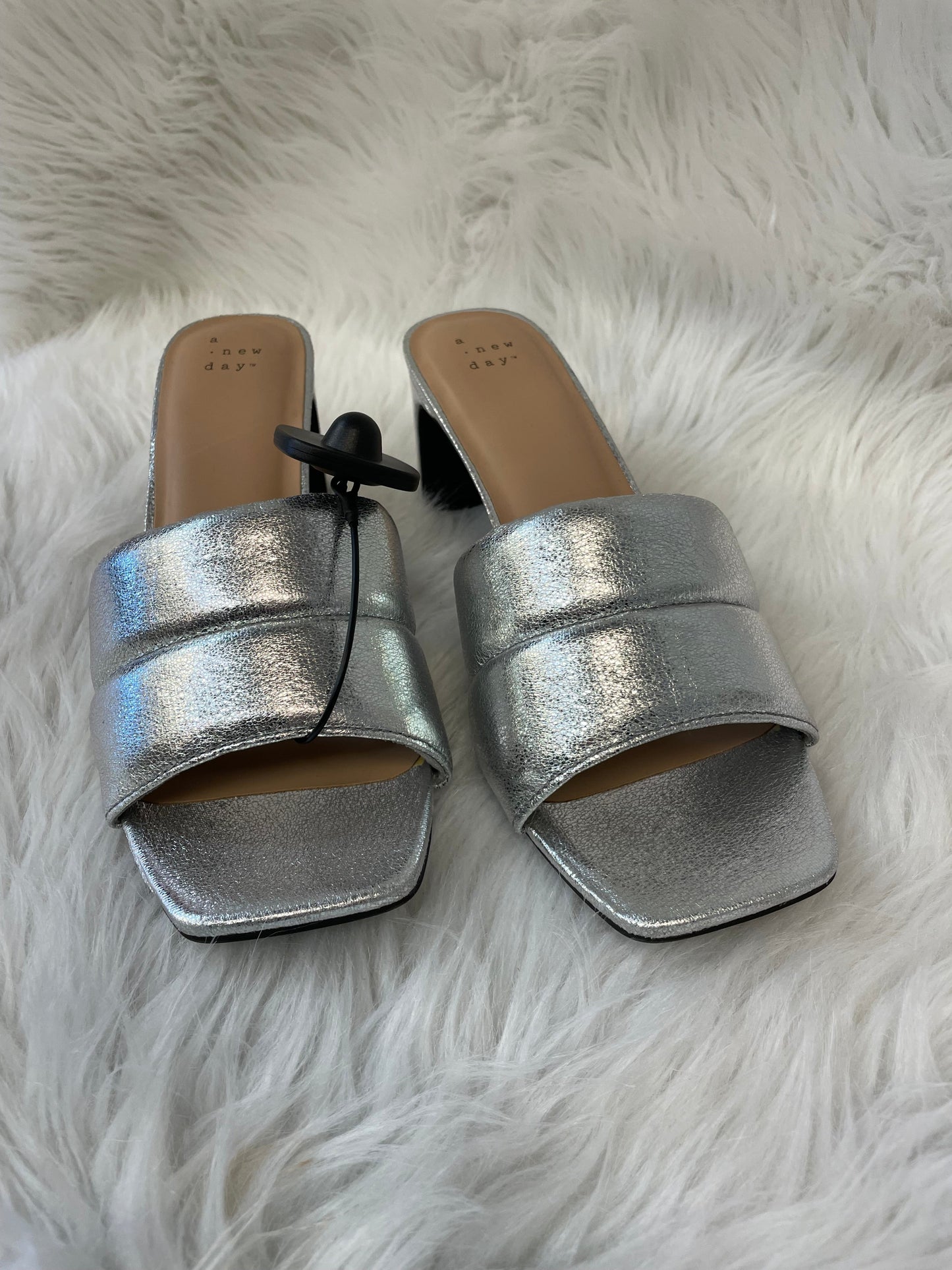 Sandals Heels Block By A New Day In Silver, Size: 10