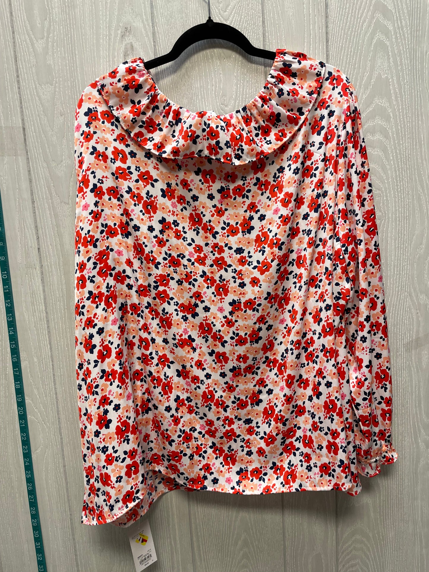 Blouse Long Sleeve By Croft And Barrow In Floral Print, Size: 3x