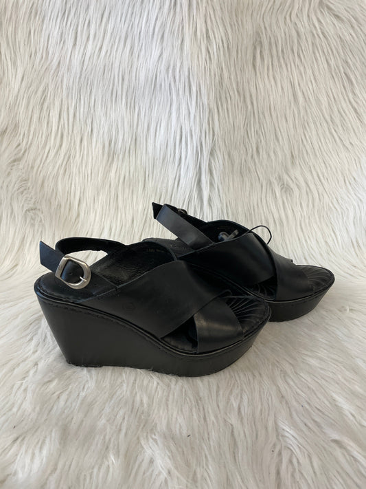 Sandals Heels Wedge By Born In Black, Size: 7