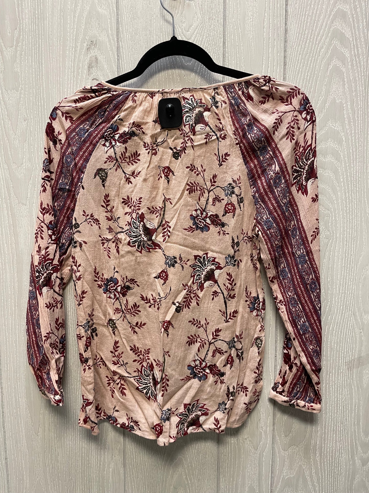 Top Long Sleeve By Lucky Brand In Pink & Red, Size: S