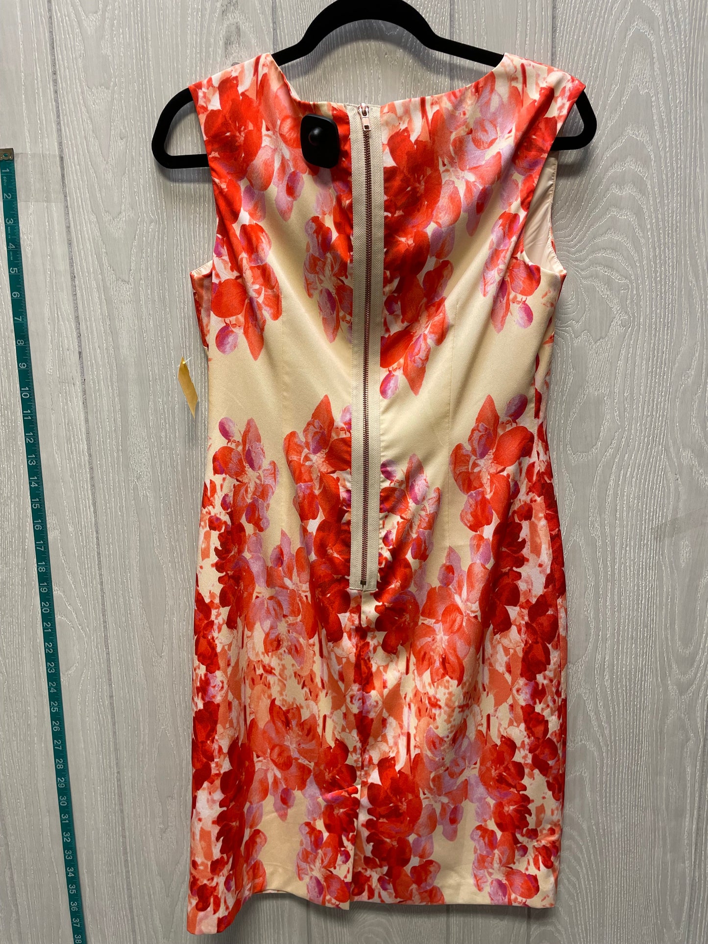 Dress Work By Adrianna Papell In Cream & Orange, Size: S