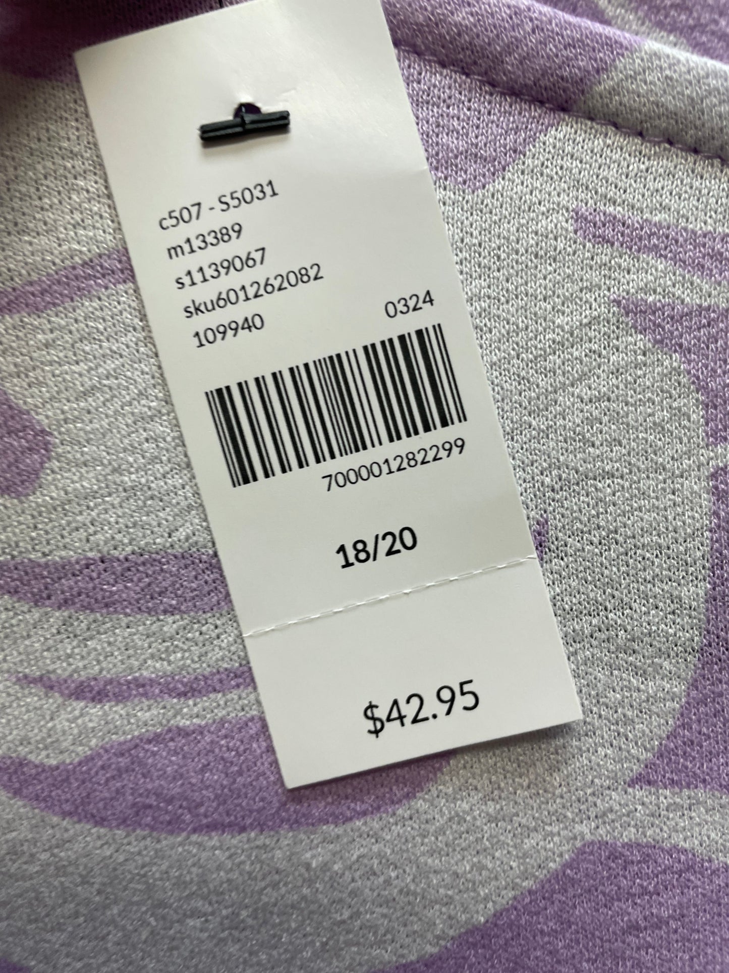 Top Short Sleeve By Lane Bryant In Purple & White, Size: 1x