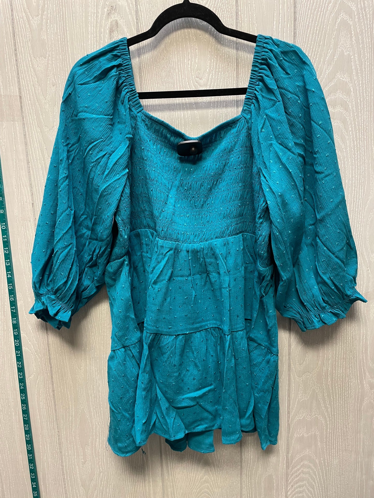 Blouse Long Sleeve By Torrid In Teal, Size: 2x