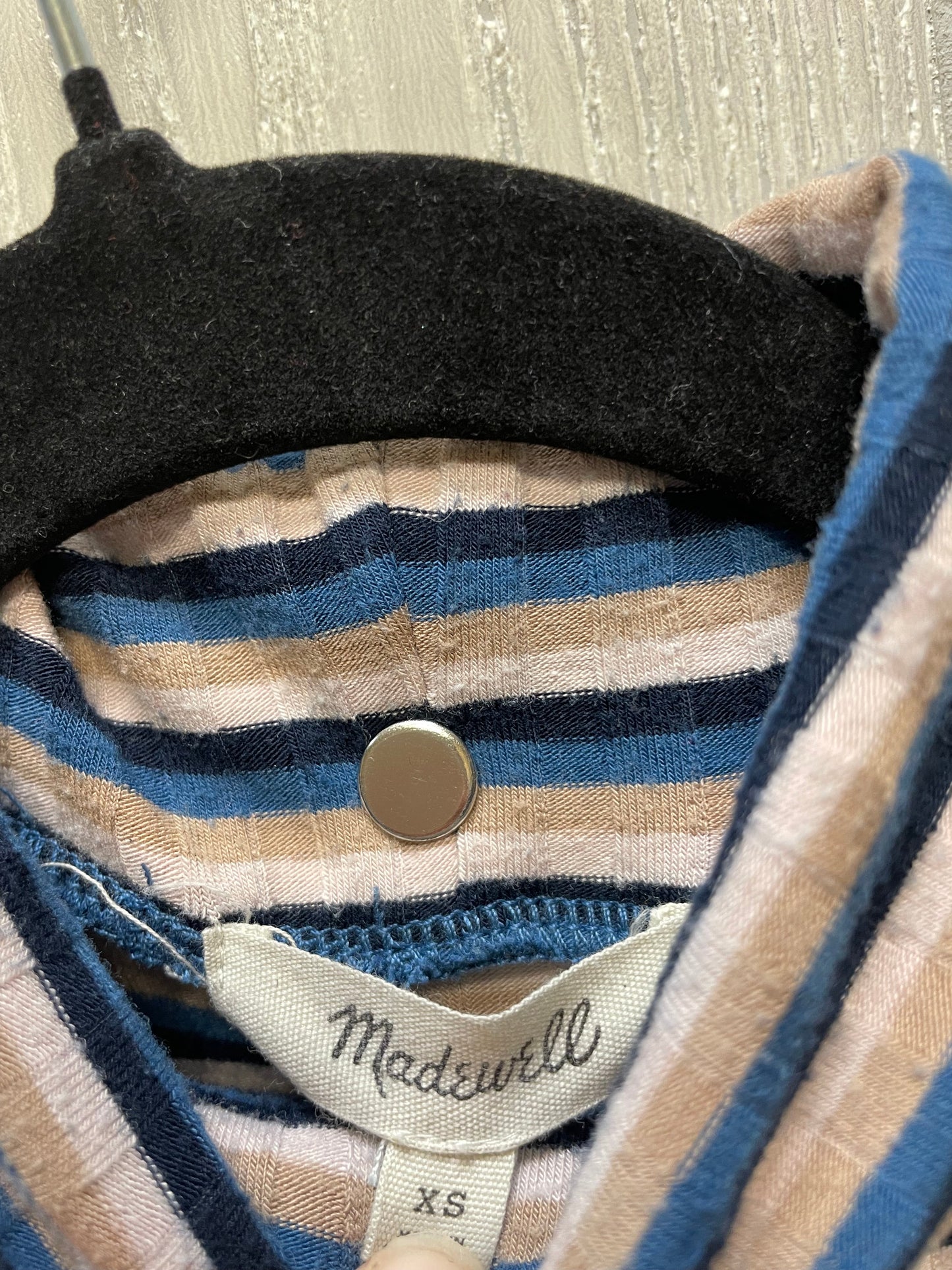 Top Long Sleeve By Madewell In Striped Pattern, Size: Xs