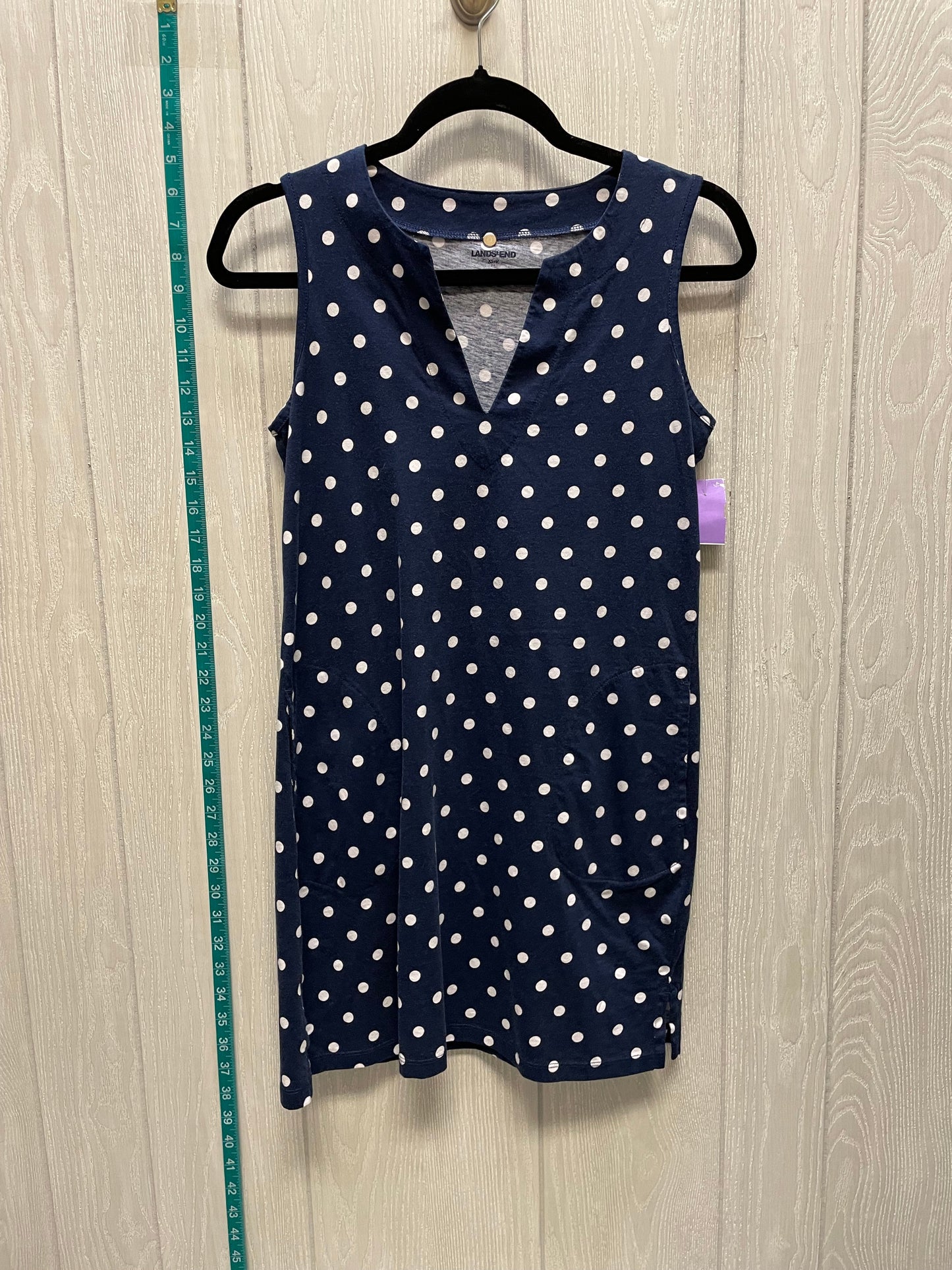 Polkadot Pattern Dress Casual Short Lands End, Size Xs