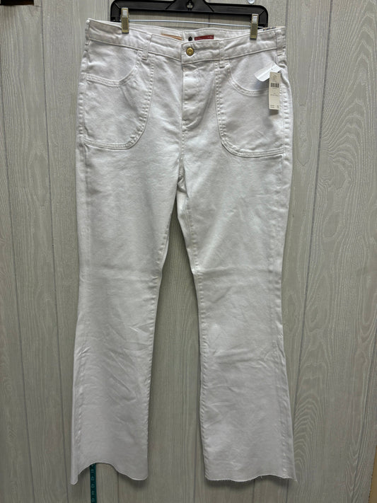 Jeans Flared By Pilcro In White Denim, Size: 14