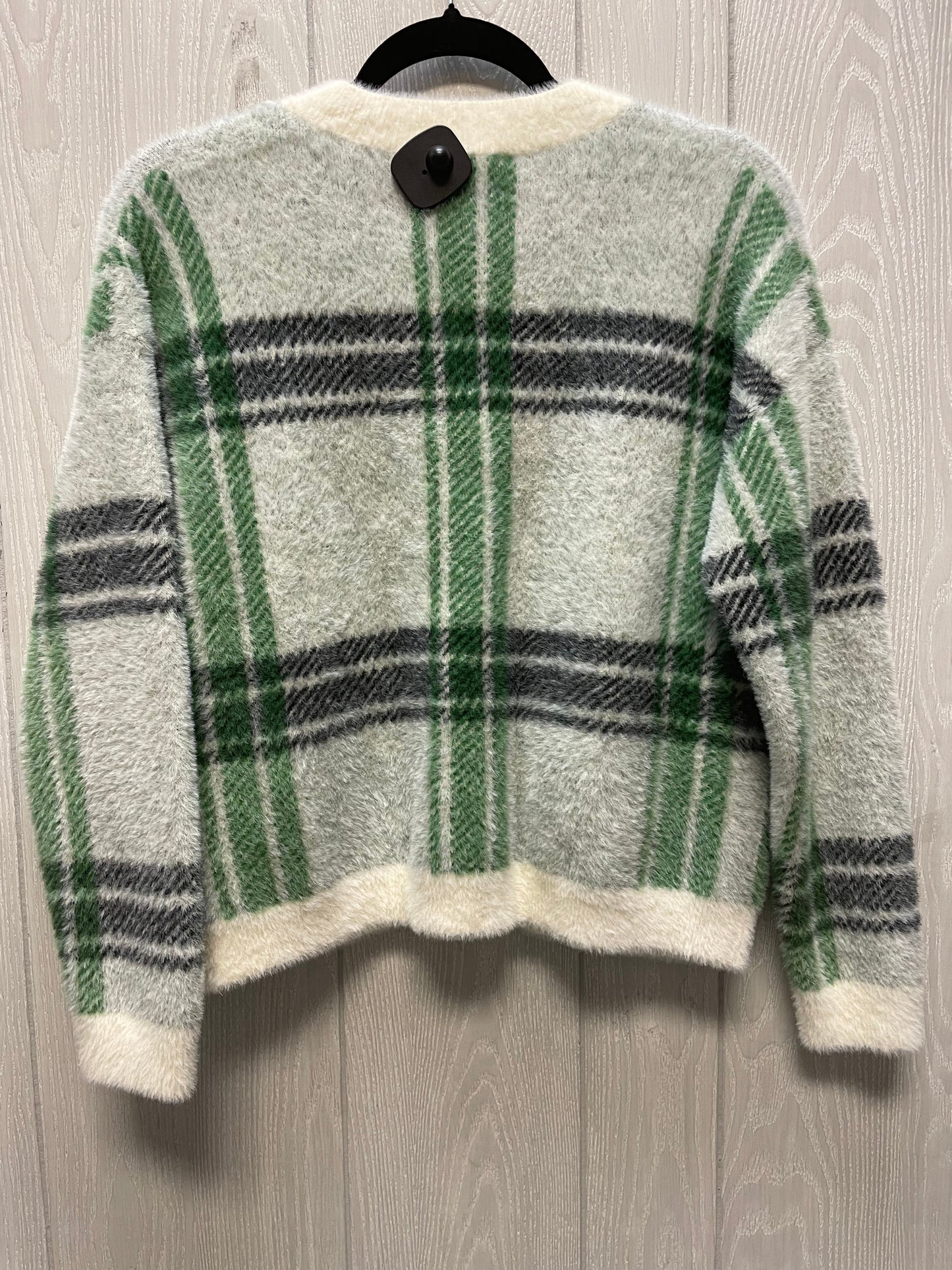 Sweater Cardigan By Industry In Plaid Pattern, Size: S