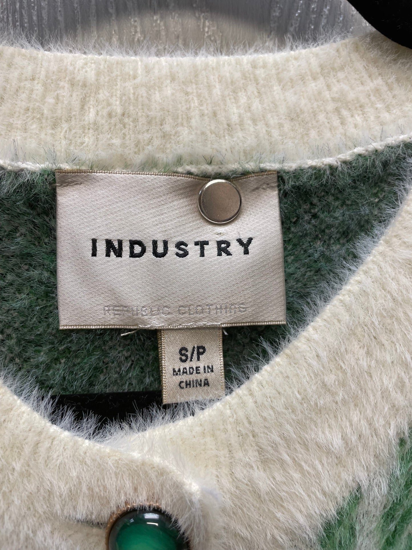 Sweater Cardigan By Industry In Plaid Pattern, Size: S