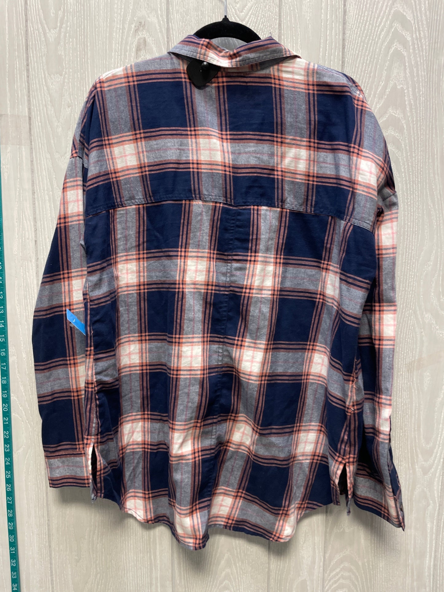 Top Long Sleeve By Old Navy In Plaid Pattern, Size: L