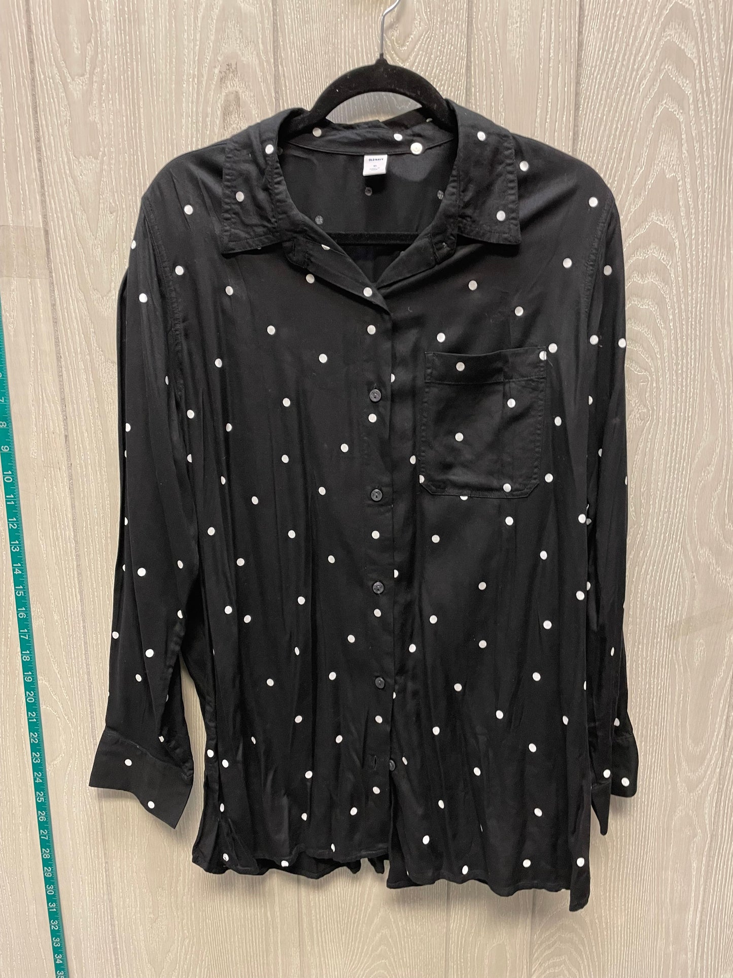 Tunic Long Sleeve By Old Navy In Polkadot Pattern, Size: Xl