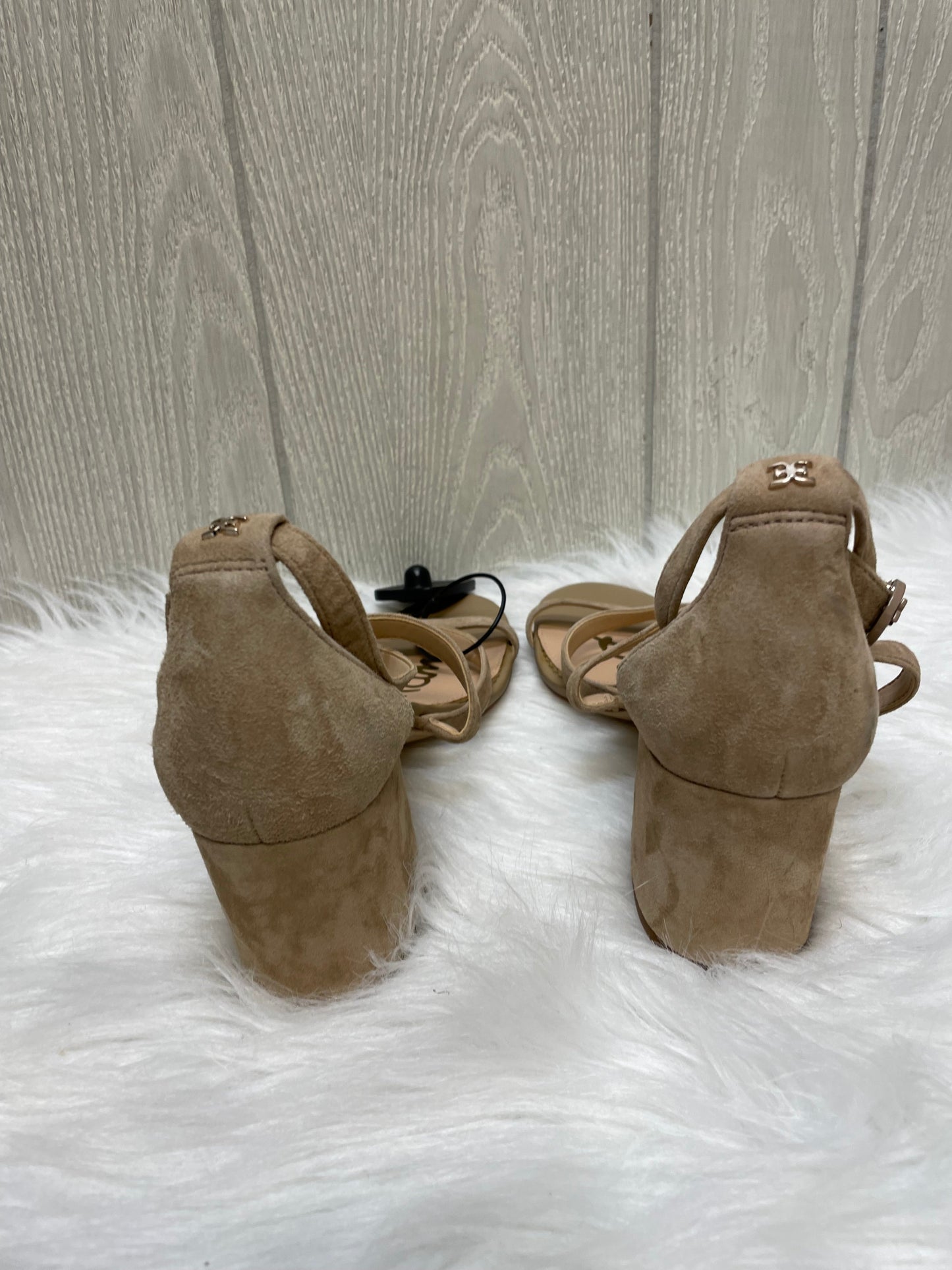 Tan Sandals Heels Block Sam Edelman, Size 8