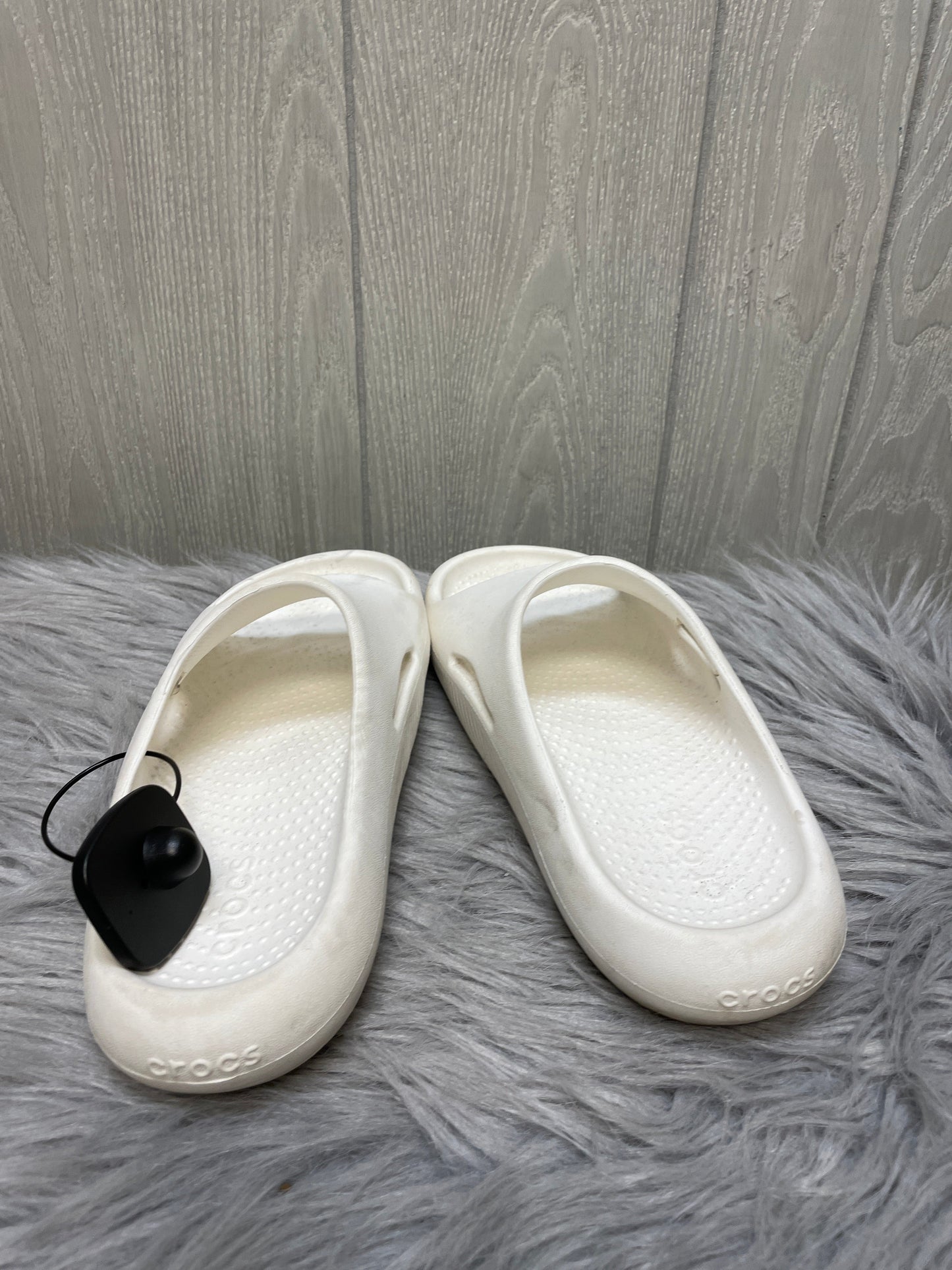 Sandals Heels Platform By Crocs In White, Size: 7