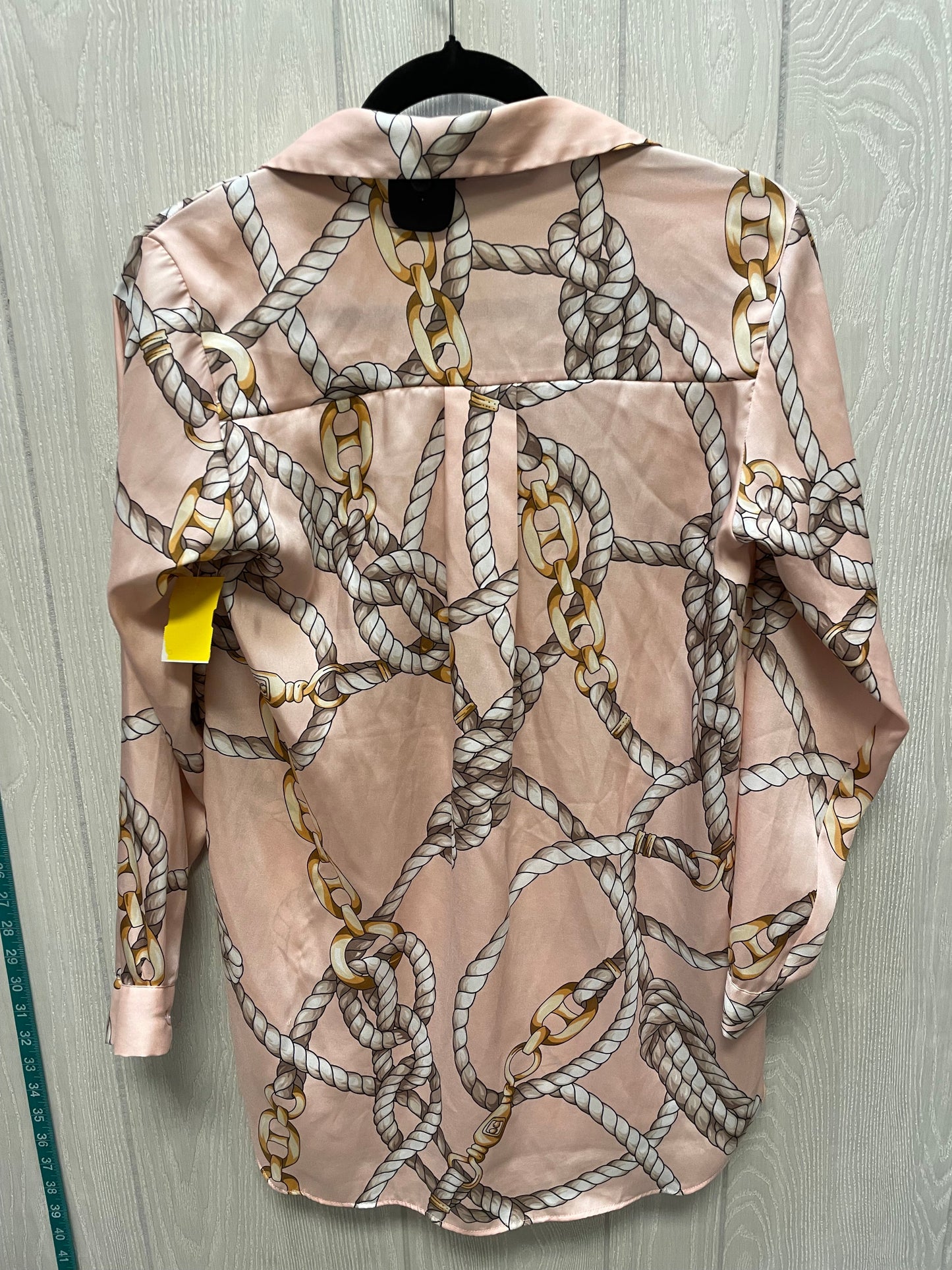 Blouse Long Sleeve By Zara In Gold & Pink, Size: Xs