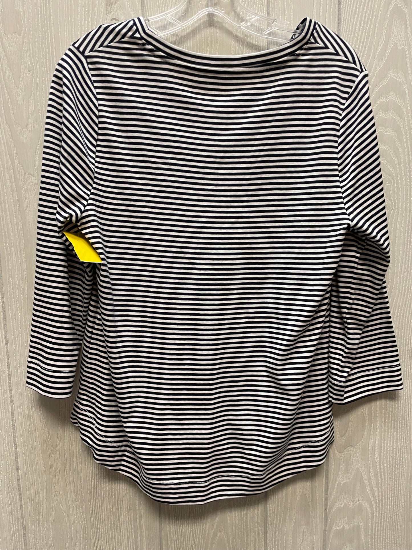 Top 3/4 Sleeve By Chicos In Striped Pattern, Size: L