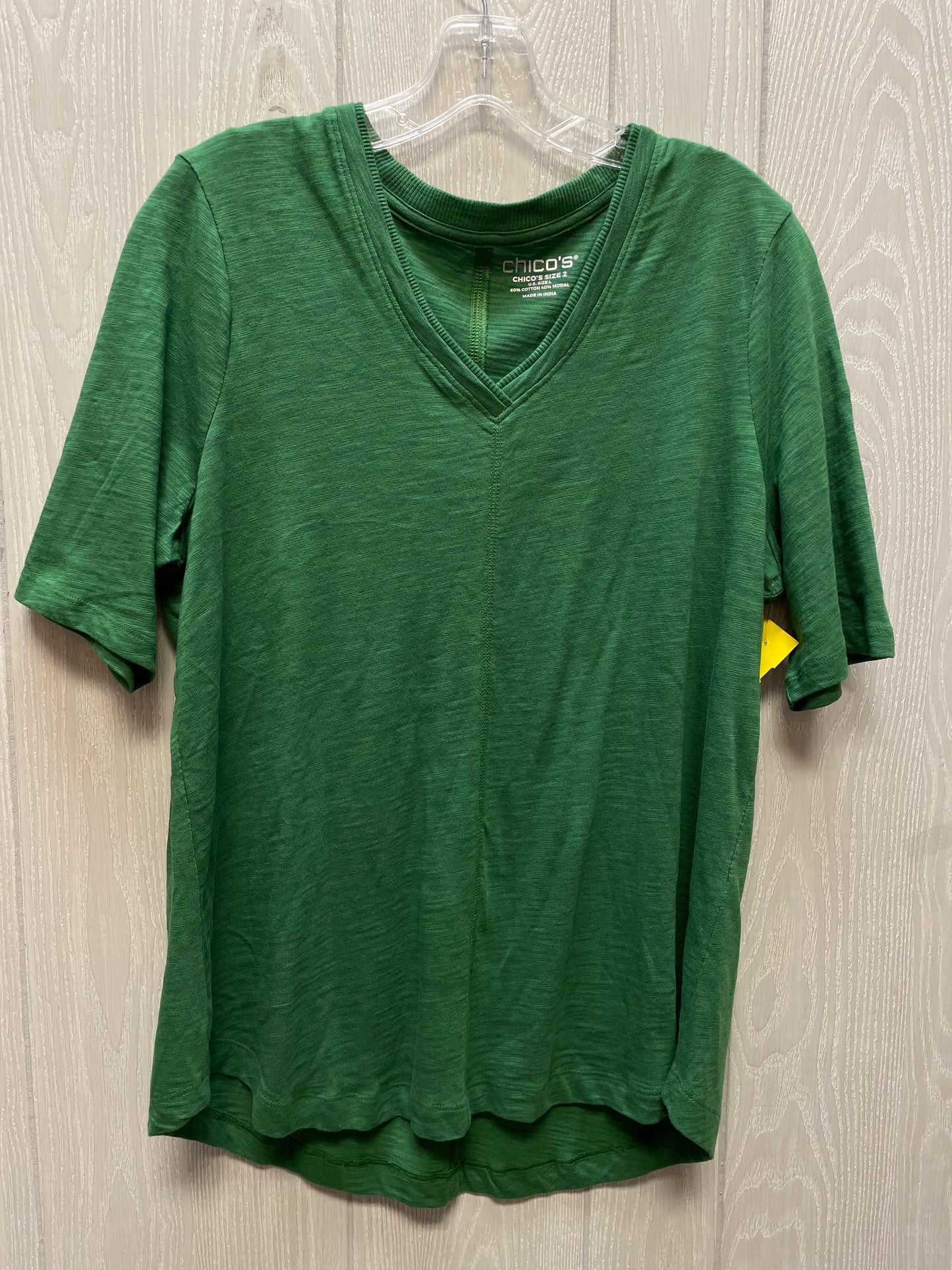 Top Short Sleeve By Chicos In Green, Size: L