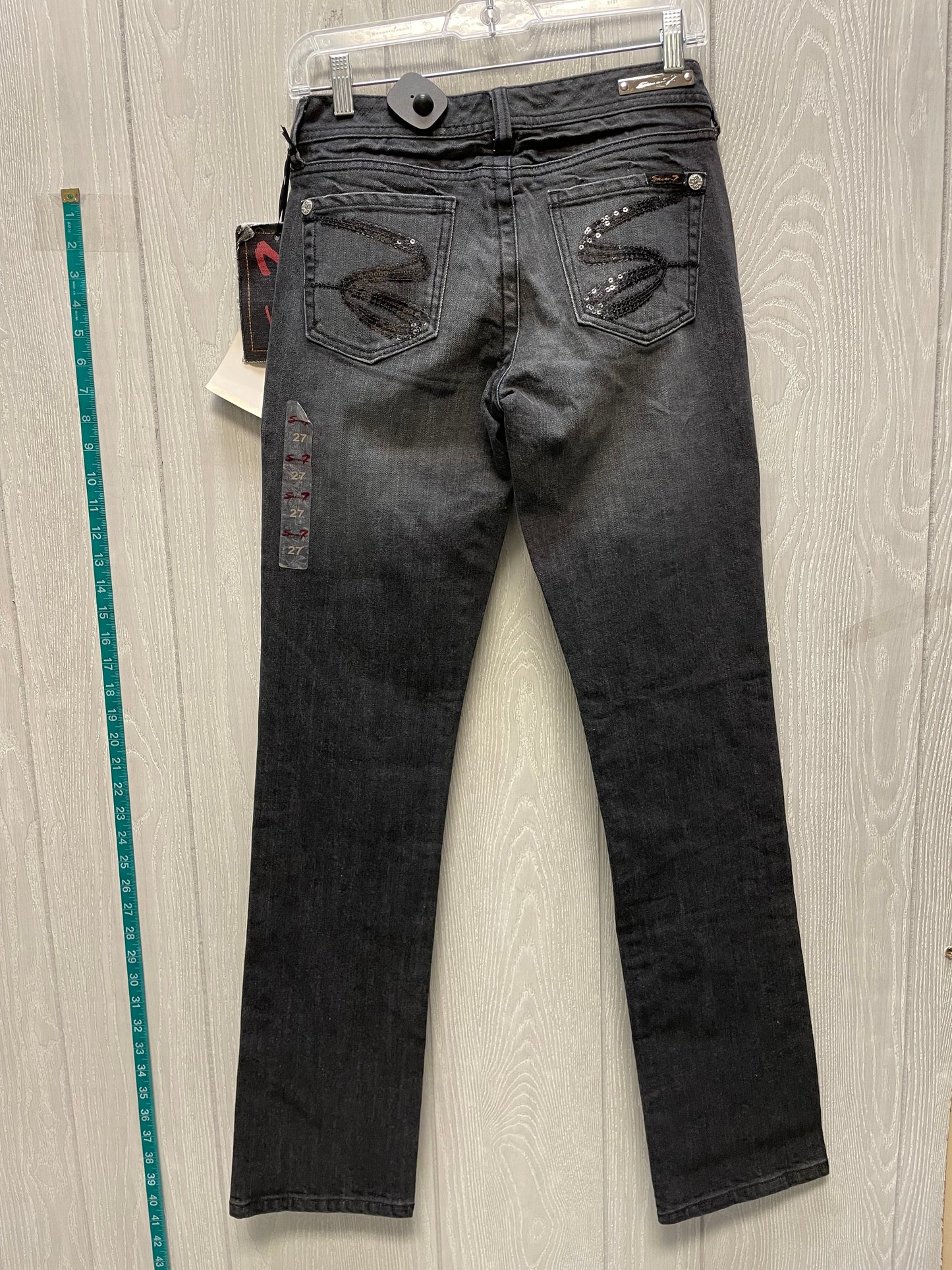 Jeans Boot Cut By Seven 7 In Black Denim, Size: 6