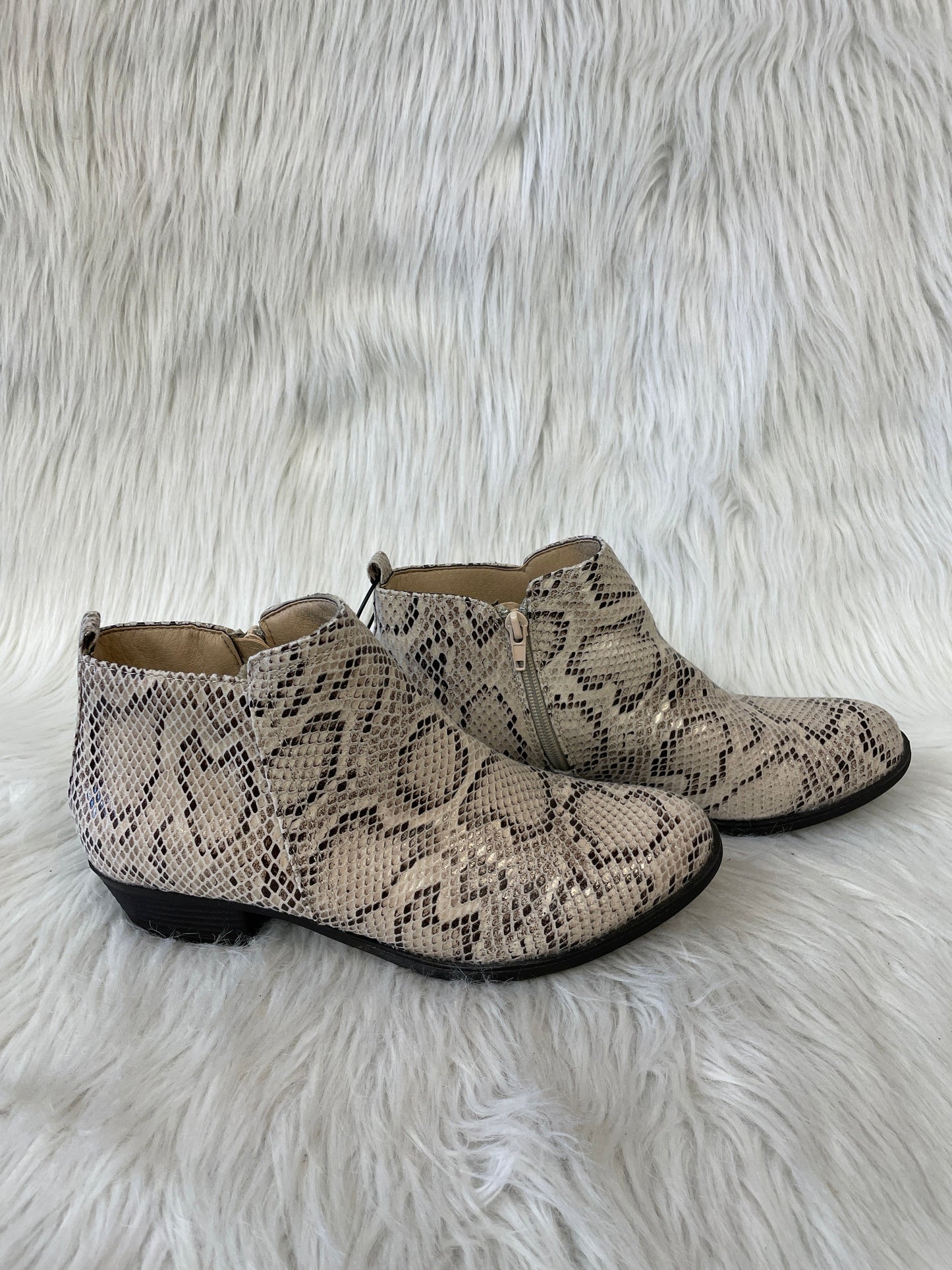 Boots Ankle Heels By Clothes Mentor In Snakeskin Print, Size: 9