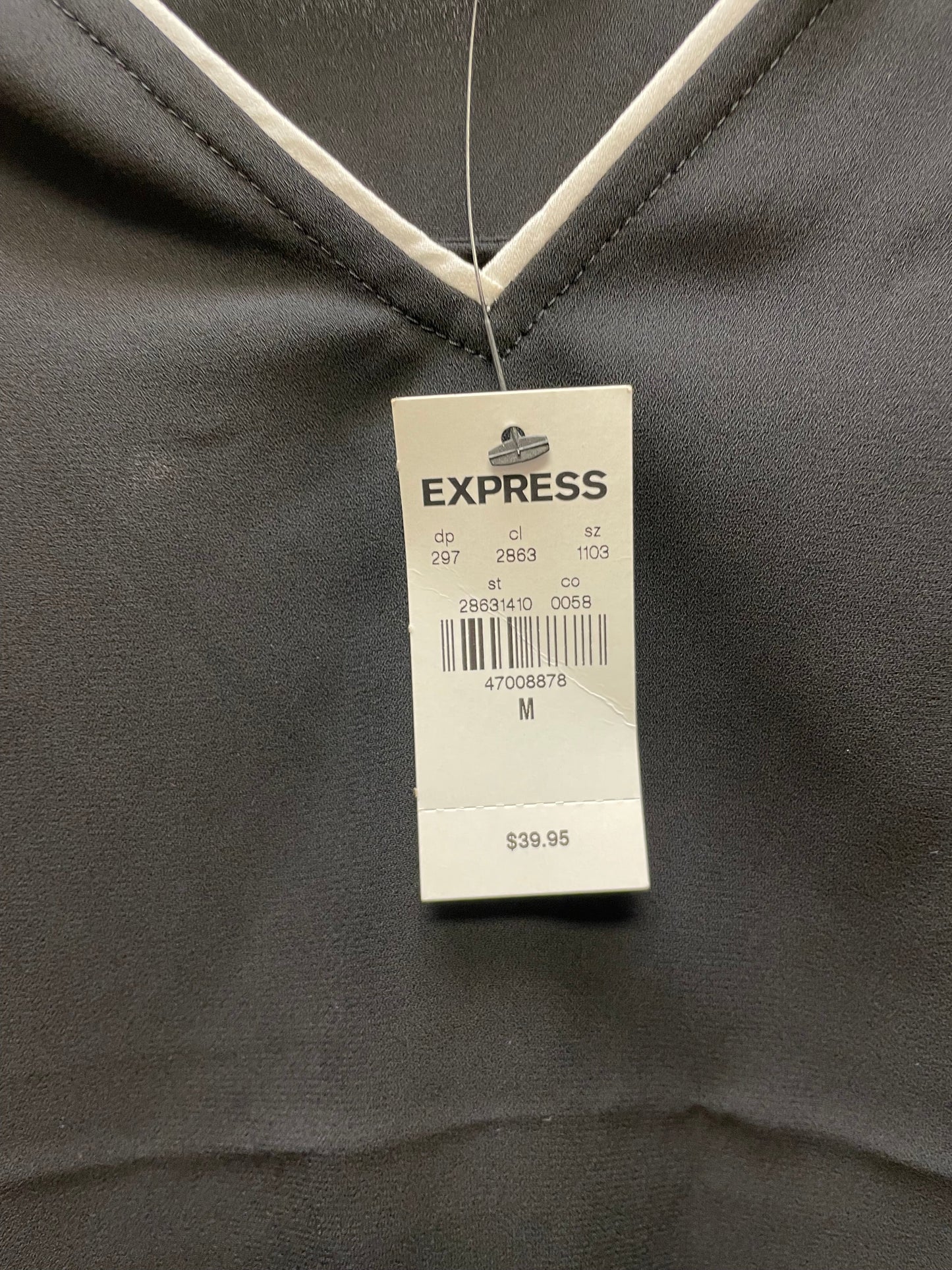 Blouse Sleeveless By Express In Black & White, Size: M