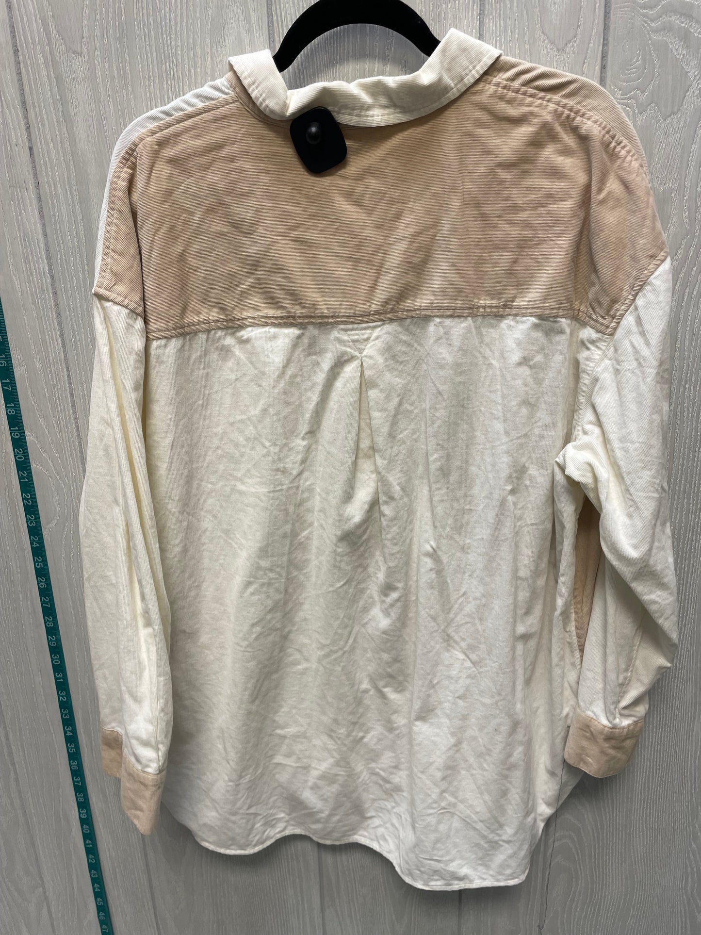 Jacket Shirt By Time And Tru In Cream & Tan, Size: Xl