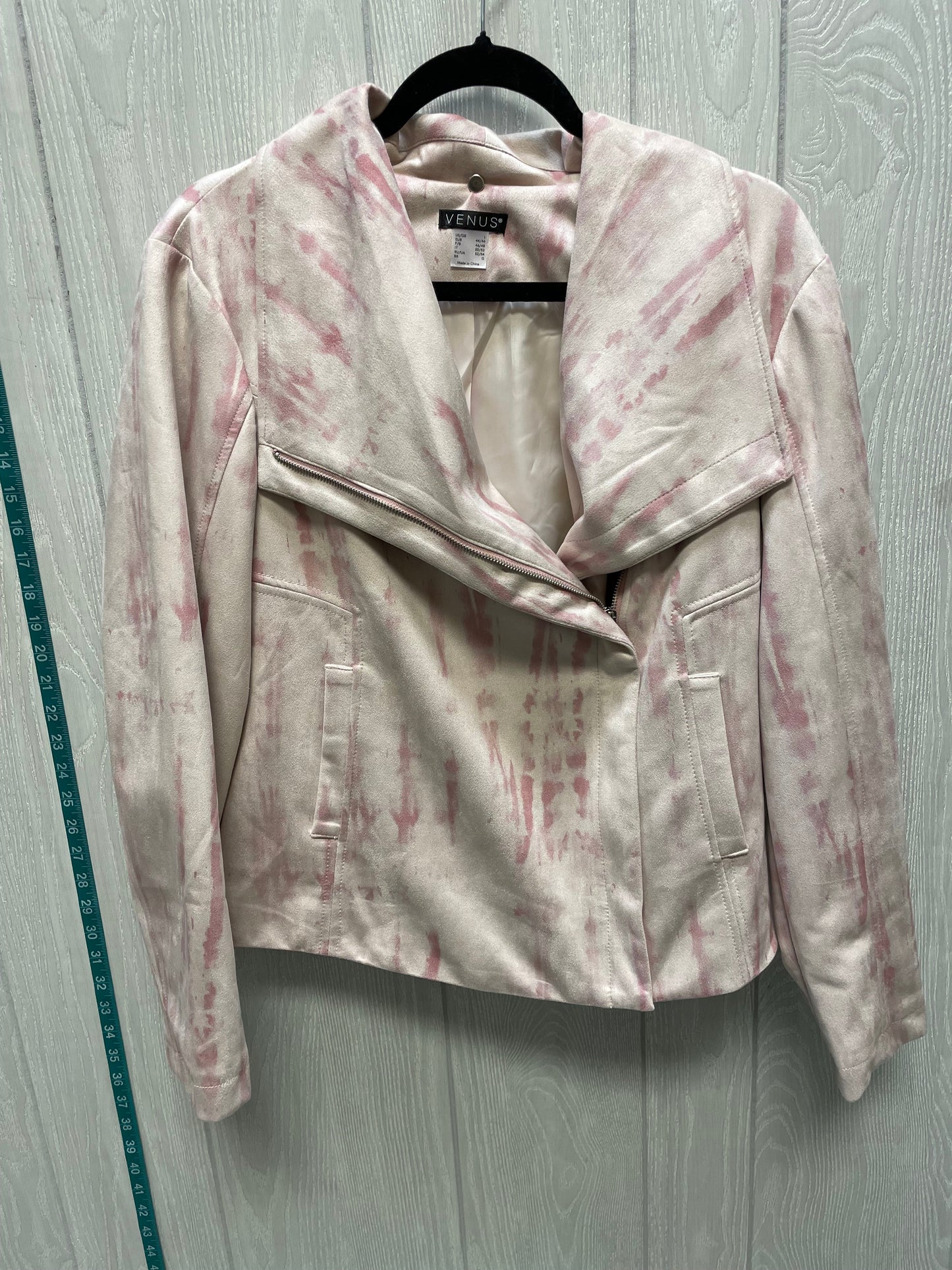 Jacket Moto By Venus In Cream & Pink, Size: L